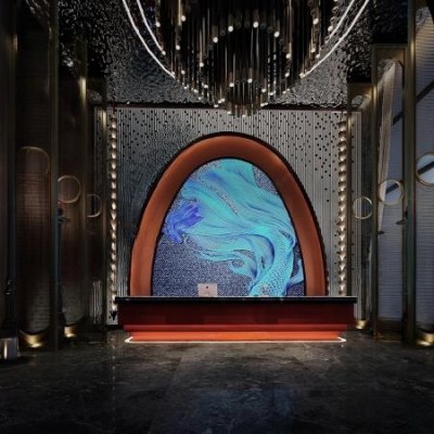 现代足浴SPA会所前台3D模型下载